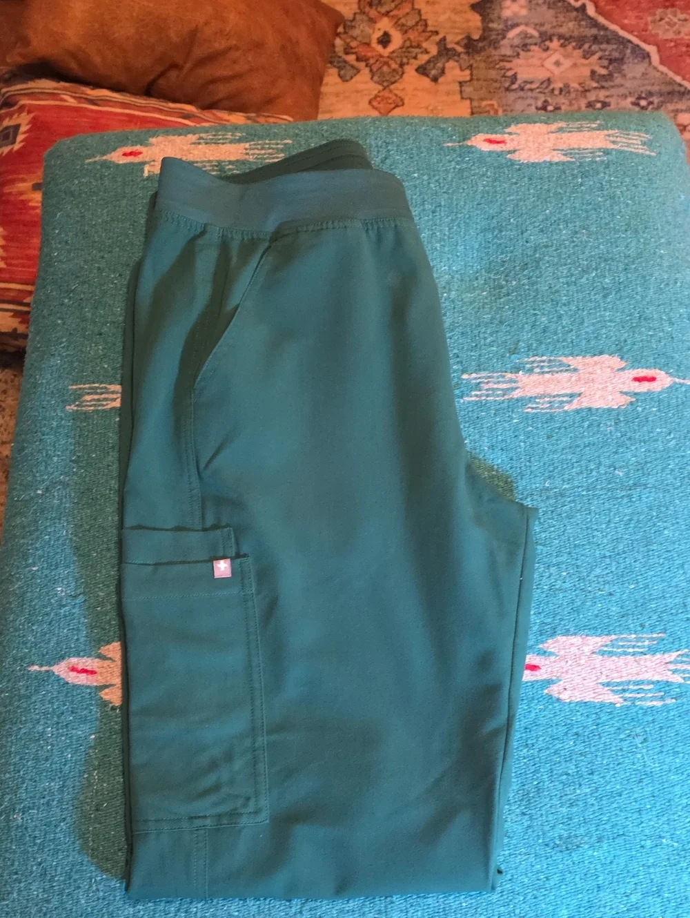 FIGS T2001 Axim Cargo Scrub Pants Hunter Green Mens LG